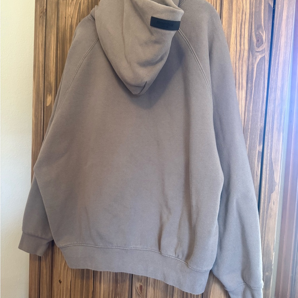 Fear of God Essentials Hoodie Taupe M Oversized Pullover Streetwear Unisex - Picture 12 of 13